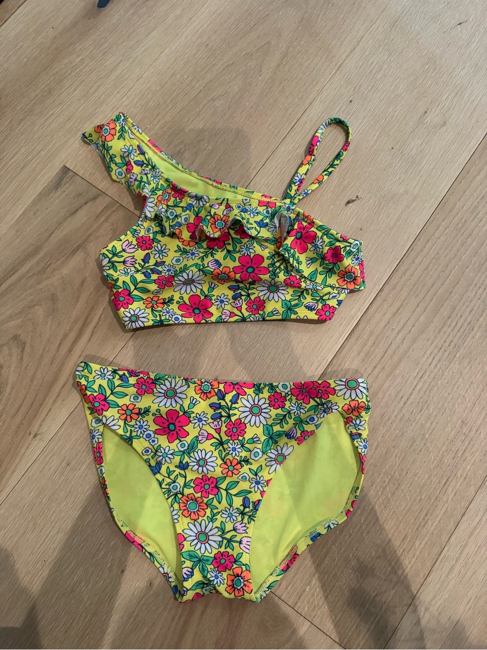 Cat and Jack Girls' Yellow Floral Two-Piece Swim Set